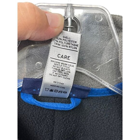 Boys REI Fleece Jacket Zippered Pockets Size Large 14-16 Gray Full Zipper - Picture 4 of 7